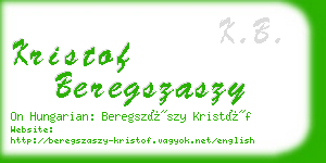 kristof beregszaszy business card